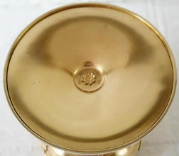Solid silver gilt antique French Romanesque Chalice.